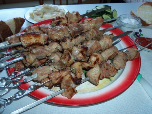 Kebabas, Mėsa, Tvoros, Kepta Mėsa, Svogūnai, Maistas, Skanus, Stalas