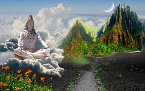 Shiva,  Dievas,  Dievybė,  Indija,  Įspūdis,  Meditacija,  Mistinis,  Skaitmeninis,  Rašyti,  Fantazija,  Atsipalaidavimas,  Pobūdį,  Dvasinis,  Poilsio,  Kalnų,  Debesis,  Meditacinė,  Fantastinis,  Fotomontažas