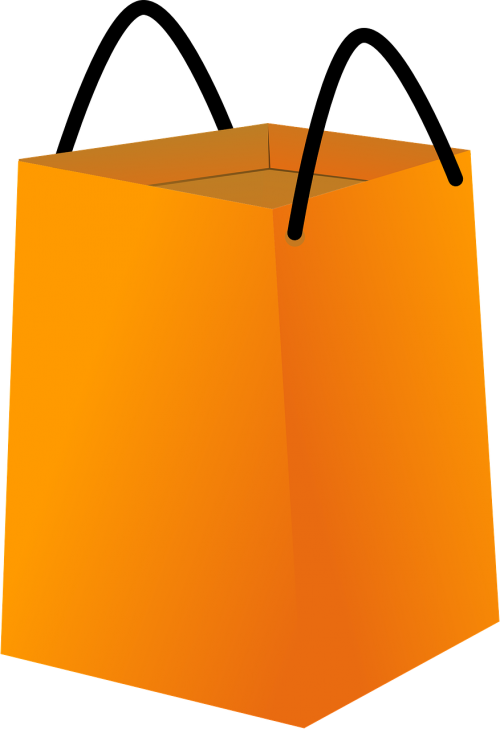 Pirkinių Krepšys, Oranžinė, Tuščia, Didelis, Popierius, Nemokama Vektorinė Grafika