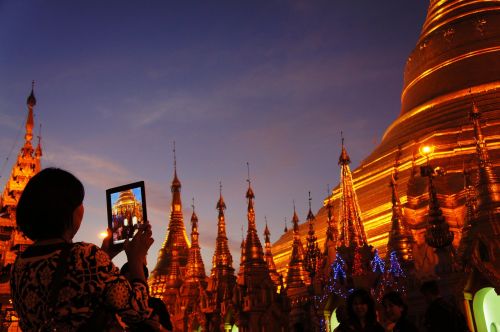 Shwedagon Pagoda, Auksinis, Ipad, Nuotrauka, Pagoda, Turistų Informacija