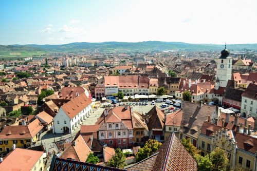 Sibiu, Miestas, Bokštas, Architektūra, Kelionė, Romanija, Turizmas