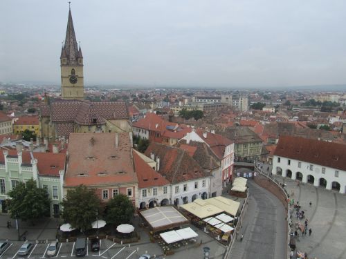Sibiu, Transilvanija, Romanija, Panorama, Pastatai, Centras, Miestas