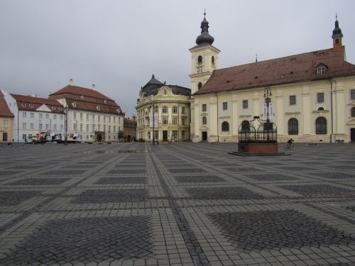 Sibiu, Transilvanija, Romanija, Pastatai, Senamiestis, Didelė Rinka
