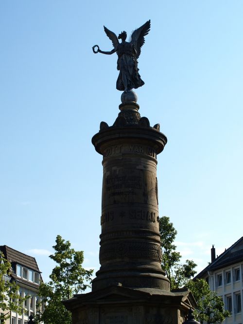 Siegburg Germany, Siegessäule, Angelas, Dangus, Ramstis, Statula