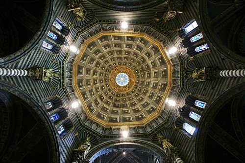 Siena,  Katedra,  Architektūra,  Toskana,  Bažnyčia,  Duomo,  Interjero Vaizdas,  Kupolas