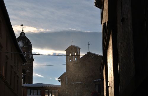 Siena, Italy, Miestas, Bažnyčia, Žiema, Dangus, Sniegas, Debesys, Architektūra, Religija