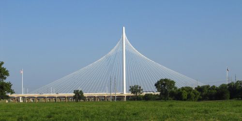 Parašo Tiltas, Dallas, Texas, Kabelis, Panorama, Margareto Medžioklės Kalnas, Unikalus, Architektūra, Miesto