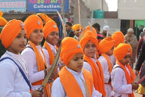 Sikh, Religija, Sikhizmas, Punjab, Šventas, Punjabi, Patiala, Nagar Kirttan, Vaikai