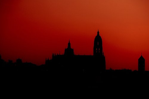 Siluetas,  Katedra,  Segovia,  Panoraminis,  Profilis,  Saulėlydžio,  Turizmas,  Architektūra,  Kelionė