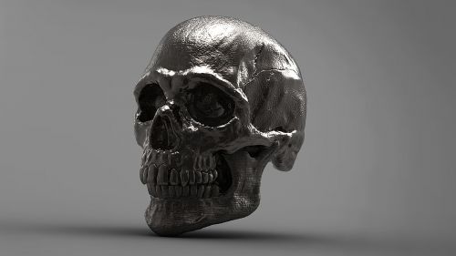 Sidabras, Kaukolė, 3D, Skeletas