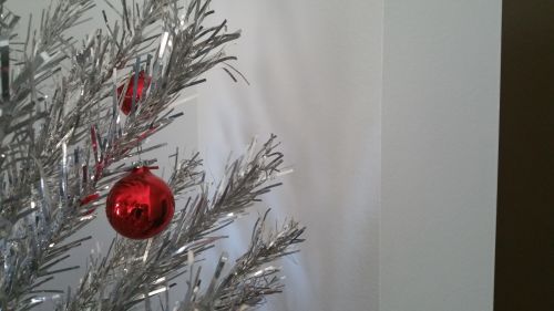 Kalėdos & Nbsp,  Medis,  Aliuminis,  Raudona,  Papuošalai,  Sidabras,  Sidabrinė Kalėdų Eglutė Raudona Ornamentu