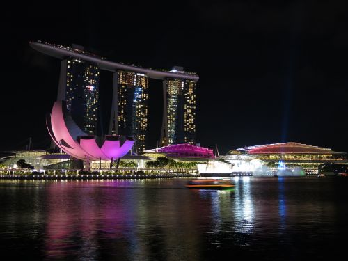 Singapūras, Upė, Naktiniai Žiburiai, Turizmas, Šviesa, Panorama, Orientyras, Miestas