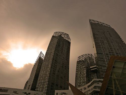 Singapūras, Kondominiumas, Būstas, Dangus, Architektas, Architektūra, Pastatai, Sepija, Saulėlydis