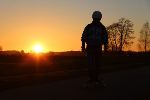 Skateboard, Skate, Saulėlydis, Sportas, Jaunimas