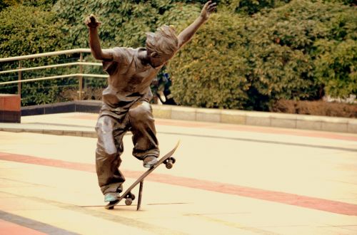 Statula,  Riedlentė,  Skateboarder,  Žaisti,  Menas,  Meno Kūriniai,  Parkas,  Riedlentės Statula