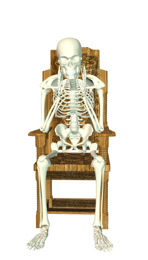 Skeletas, Kėdė, Sėdėti, Kaulas, Laukti, Laukti Ilgai, Pertrauka, Sėdynė, Baldai, Gamta