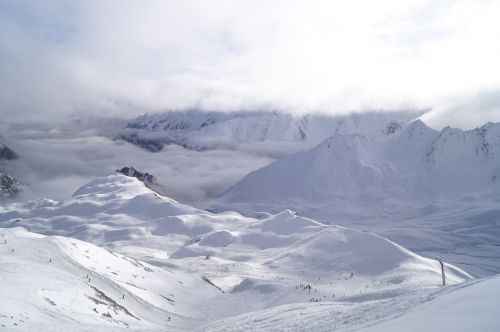 Slidinėjimas, Sniegas, Vaizdas, Kalnai, Slidinėjimas Atokioje Pakrantėje, South Tyrol, Žiema, Gamta, Panorama, Debesys