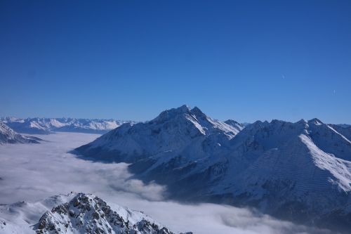 Slidinėjimo Zona, Arlberg, Žiema, Kalnai, Kalnų Viršūnės, Žiemą, Rūkas