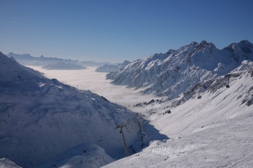 Slidinėjimo Zona, Arlberg, Ulmer Hütte, Žiema, Kalnai, Kalnų Viršūnės, Žiemą, Slidinėjimas, Takas