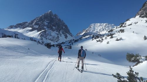 Backcountry Skiiing, Lečo Slėnis, Skitouren Pirmtakas, Alpių, Žiema, Kalnai, Snieguotas, Slidinėjimas, Bergtour, Alpinizmas, Alpinizmas, Žiemą, Sniegas