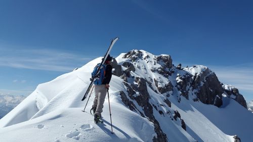 Slidinėjimas Atokioje Pakrantėje, Akmens Kario Galas, Skitouren Pirmtakas, Alpių, Lečo Slėnis, Žiema, Kalnai, Snieguotas, Slidinėjimas, Bergtour, Alpinizmas, Alpinizmas, Žiemą, Sniegas