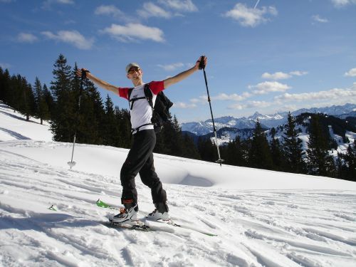Slidinėjimas Atokioje Pakrantėje, Skitouren Pirmtakas, Žiūrėk Į Priekį, Allgäu, Balderschwang, Siplingerkopf, Žiemos Sportas, Žiema, Sportas