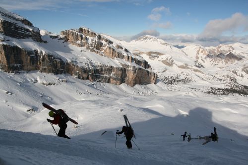 Skialp, Slidinėjimo Alpinizmas, Dolomitai, Dolomito Fanai, Fanai, Vallon White, Kalnas, Sniegas, Slidinėjimas, Žiema, Kalnai, Žiemos Peizažas, Lauke