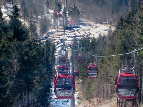 Slidinėjimas, Gondola, Kabelis, Žiema, Alpių, Žiemos Sportas, Winkelmoosalm, Transportas