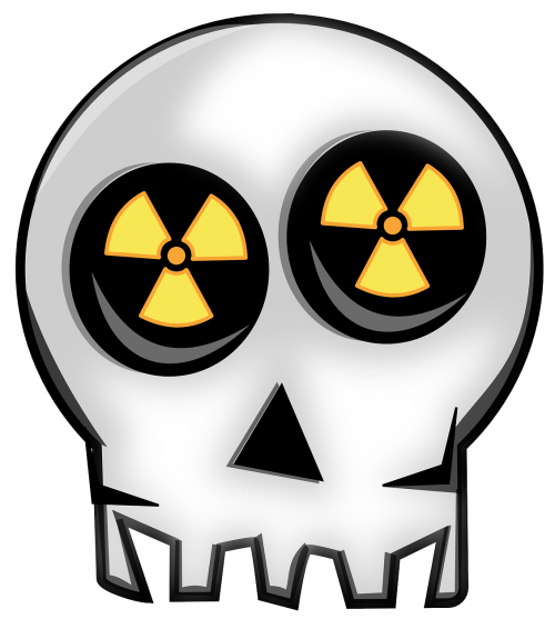 Kaukolė, Atomas, Energija, Branduolinė, Galia, Radioaktyvus, Įspėjimas, Nemokama Vektorinė Grafika