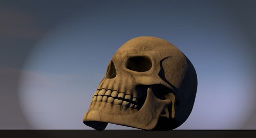 Kaukolė, Kaulas, Galva, Skeletas, 3D Modelis, Grafika, Tekstūra, Susvetimėjimas