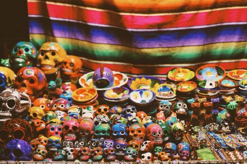 Kaukolės, Menas, Turgus, Mirusiųjų Diena, Meksika