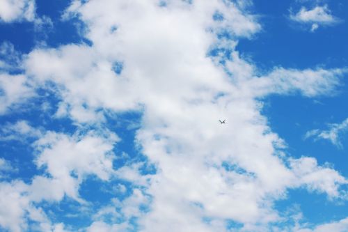 Dangus, Mėlynas, Debesis, Lėktuvas