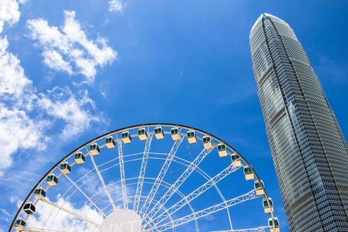 Dangus,  Architektūra,  Miestas,  Kelionė,  Honkongas,  Ferris Ratas,  Be Honoraro Mokesčio