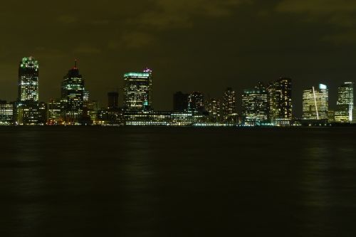 Niujorkas, Naktis, Tamsa, Panorama, Vanduo