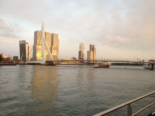 Panorama, Rotterdam, Miestas, Erasmus, Nyderlandai, Architektūra, Holland, Šiuolaikiška, Upė, Tiltas, Dangoraižis, Olandų, Vakaras, Žinomas
