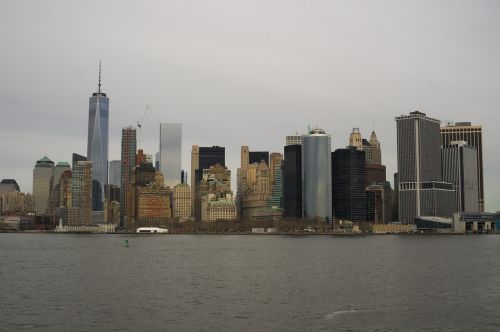 Panorama, Niujorkas, Pasaulio Prekybos Centras, Nyc, Niujorkas, Ny, Usa, Dangoraižis, Didelis Obuolys, Manhatanas, Vanduo