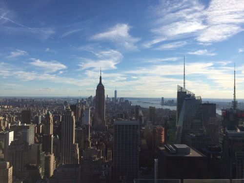 Panorama, Manhatanas, Niujorkas, Miestas, Amerikietis, Dangoraižis