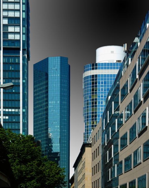 Panorama, Dangoraižis, Dangoraižiai, Architektūra, Frankfurtas, Pastatas, Šiuolaikiška, Stiklo Fasadai, Fasadas, Veidrodis, Dusk