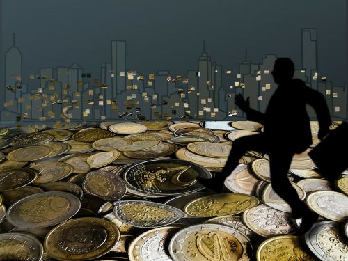 Panorama, Monetos, Vyras, Siluetas, Valiuta, Euras, € Moneta, Išankstinis Sandoris