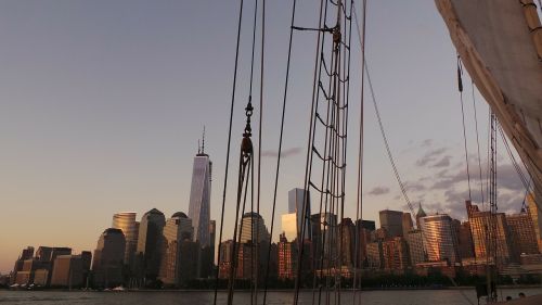 Panorama, Niujorkas, Buriavimas, Saulėlydis