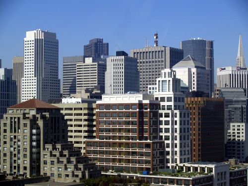Panorama, San Franciskas, Kalifornija, Usa, Pastatai, Aukštas Pakyla, Dangoraižis, Architektūra
