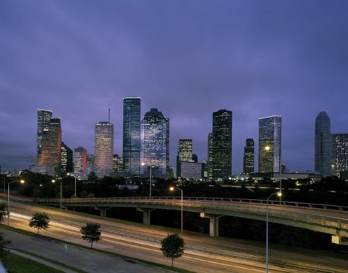 Panorama,  Houstonas,  Dusk,  Centro,  Miesto Panorama,  Texas,  Usa,  Pastatai,  Architektūra,  Dangus,  Highrise,  Miesto,  Twilight,  Dangoraižis,  Bokštai,  Vaizdingas,  Greitkeliai