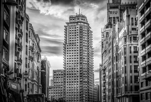 Dangoraižis,  Madridas,  Miestovaizdis,  Miestas,  Architektūra,  Miesto,  Skyline,  Ispanija,  Statyba,  Metropolis,  Bokštas,  Downtown,  Ispanijos,  Dangus