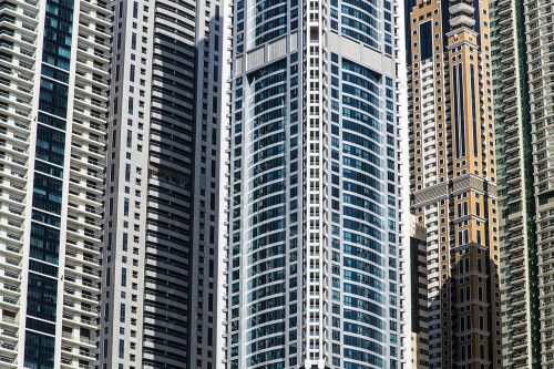 Dangoraižis, Dubai, U E E, Miestas, Aukštas, Fasadas, Dangus, Didelis Miestas, Architektūra, Stiklas