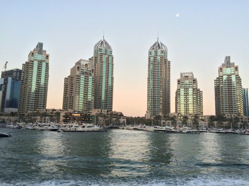 Dangoraižis,  Dubai,  Miestas,  Jūra,  Bokštas,  Šiuolaikiška,  Vakare