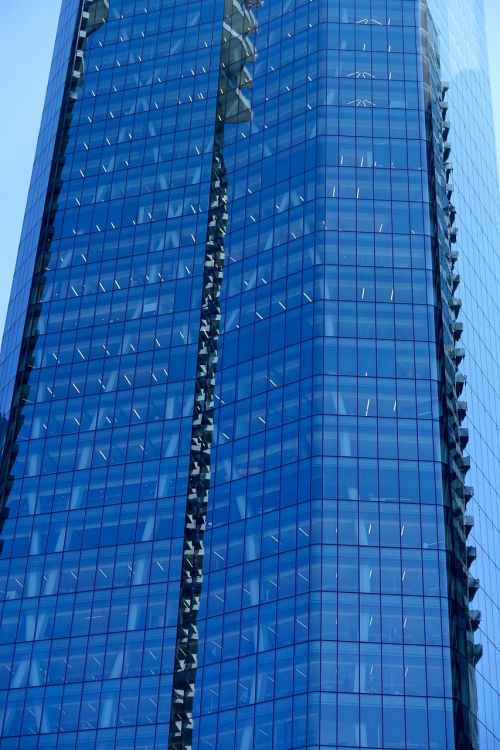 Dangoraižis, Stiklas, Biuro Pastato Išorė, Mėlynas, Architektūra, Dizainas, Bokštas, Langai
