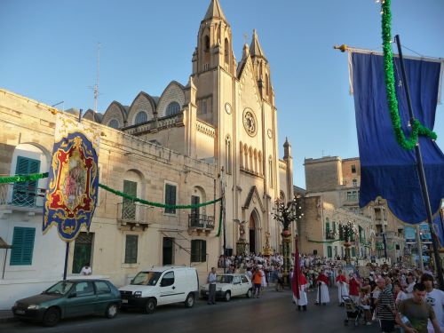 Sliema, Malta, Festivalis, Tradicija, Judėti, Bažnyčia, Architektūra, Muitinės, Vienuolynas, Katedra, Religija, Procesija, Šventas, Viduržemio Jūros