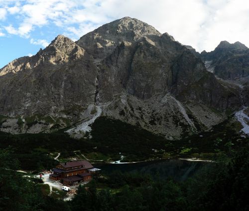 Slovakija, Kalnai, Vysoké Tatry, Gamta, Kežmarský Skydas, Žalia Kalnų Ežeras, Namelis, Aukštas Tatras, Žalias Ežeras