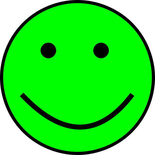 Smiley, Žalias, Paprastas, Laimingas, Nemokama Vektorinė Grafika