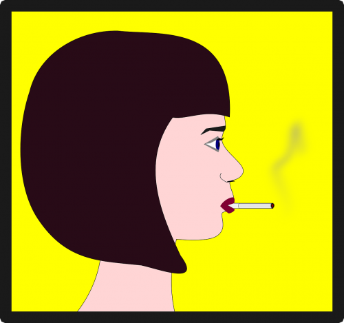 Rūkytojas, Cigarečių, Rūkymas, Moteris, Moteris, Dūmai, Profilis, Nemokama Vektorinė Grafika